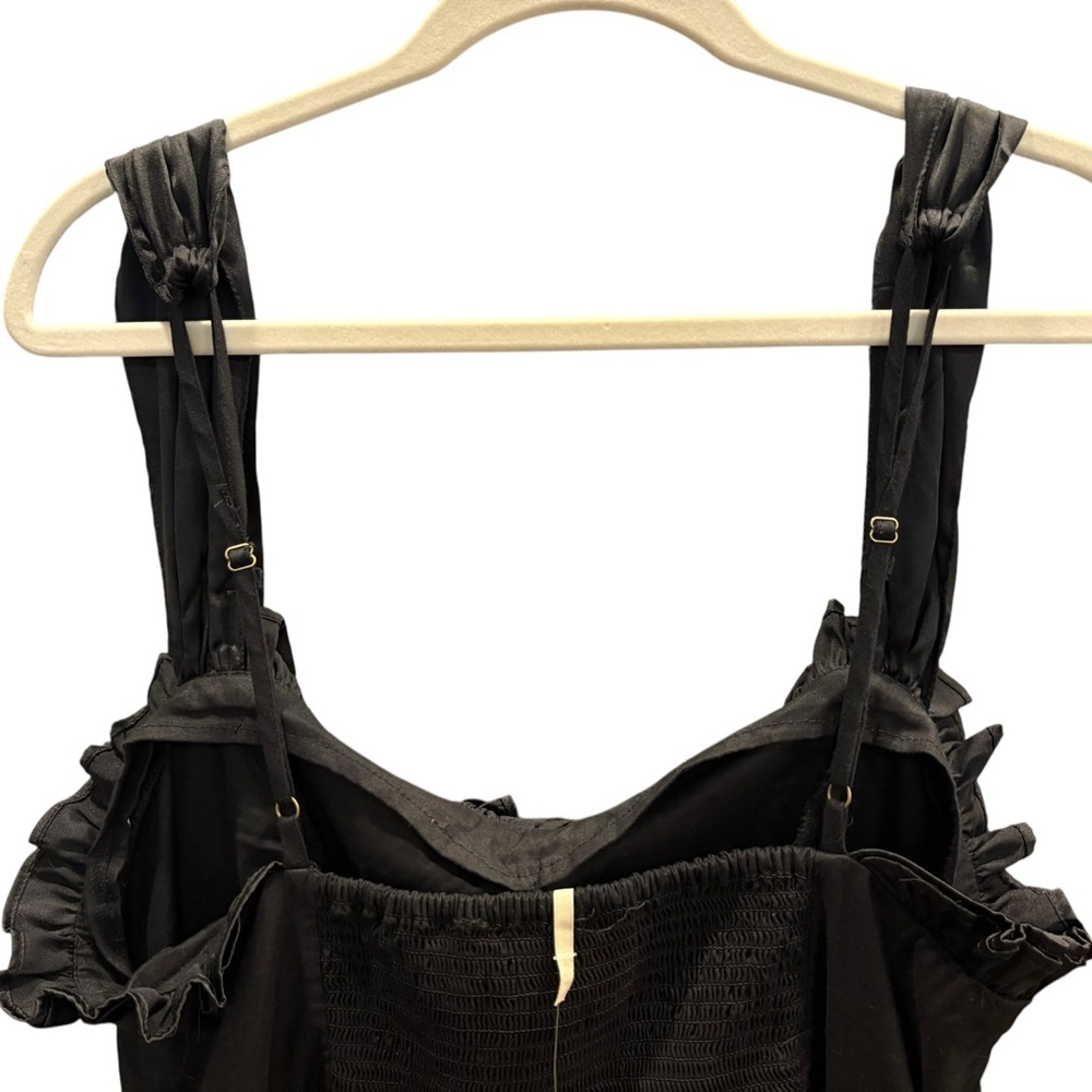 Free People NWT Black Sweetheart Neck Midnight Magic Fit & Flare Dress Size L - Picture 6 of 7